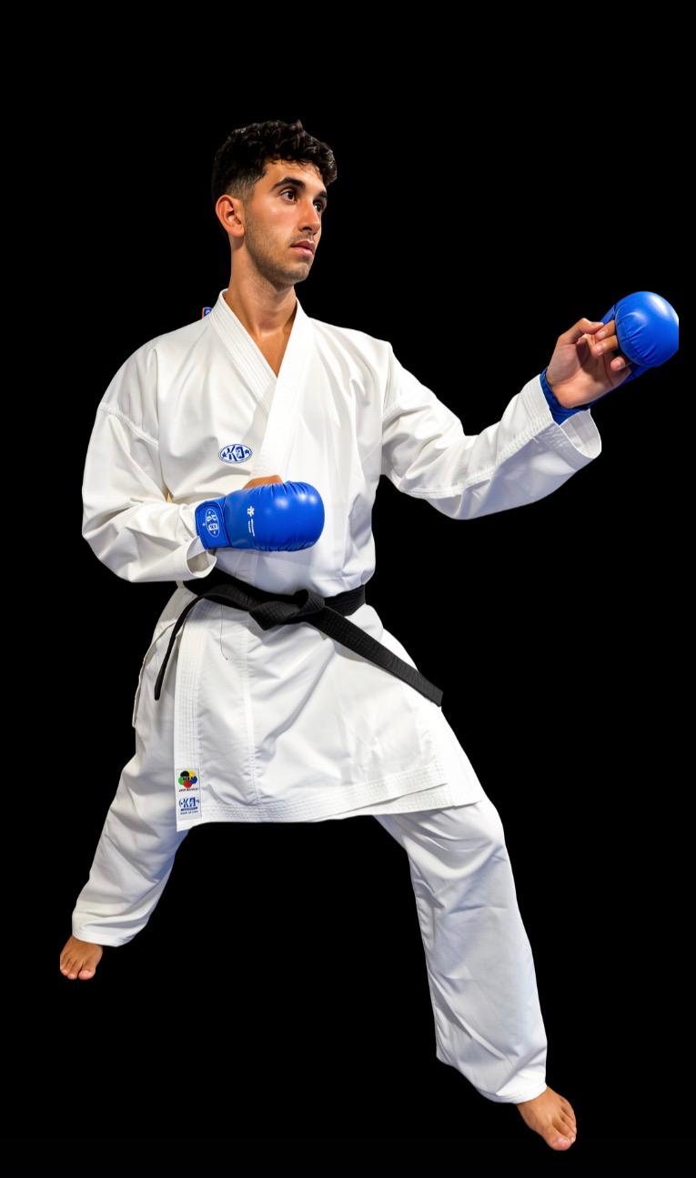 Traditional all white lightweight karate gi with clean shoulders